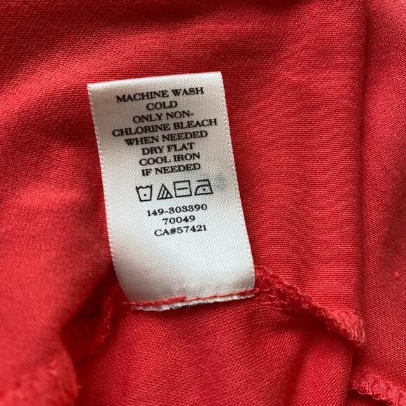 Ann Taylor High Waisted Maxi Skirt Women XL Coral Swing Flare Drapey Stretch - Picture 6 of 8